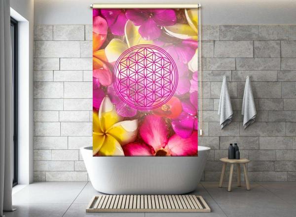 Extartiqe Duschrollo - Blume des Lebens pink dream